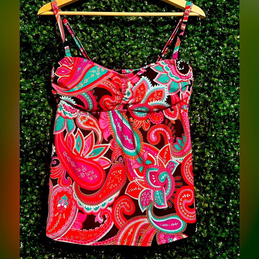 Jantzen Paisley Tankini Top - Size 10 - Like New Condition!